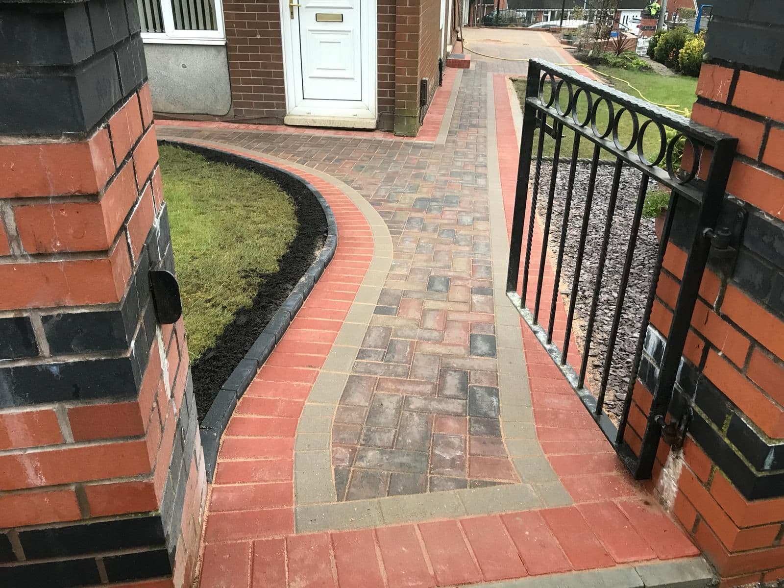 Landscaping and paving work in the Manchester service area